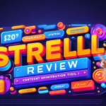 A woman is pointing to the words strellll review, the best alternative.