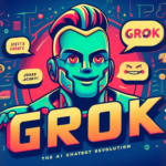 A cartoon character with the word grok, inspired by AI Chatbot Grok and ChatGPT.