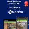 A promotional graphic for "Phonesites," showcasing a tablet and smartphone displaying a quiz, with text highlighting "Mobile Optimised Landing Page & Funnel Builder," a "Best Deal" badge, and an exclusive "Lifetime Deal."