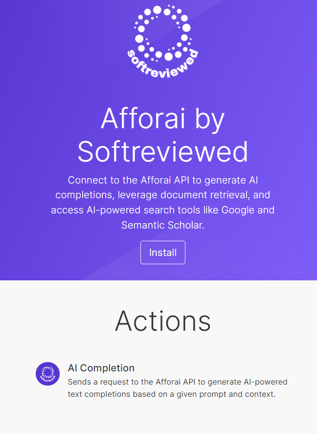 Overview of Afforai API features in Make.com workflows