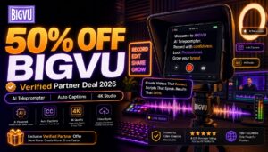 BigVU Coupon Code 2026 - 50% Off AI Teleprompter