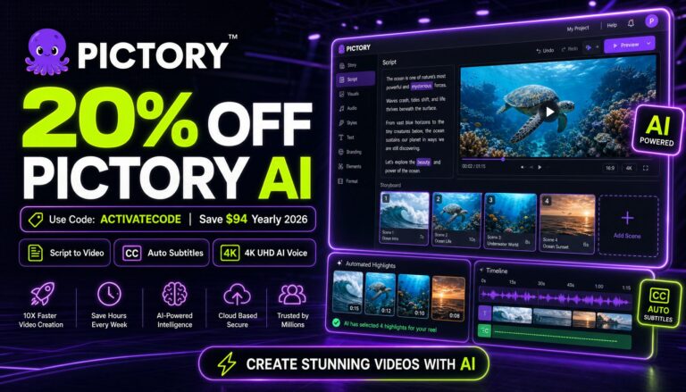 Pictory AI Coupon Code 2026 - 20% Recurring Discount