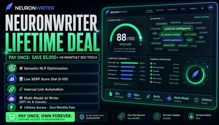NeuronWriter Lifetime Deal - Semantic SEO & Content Optimization