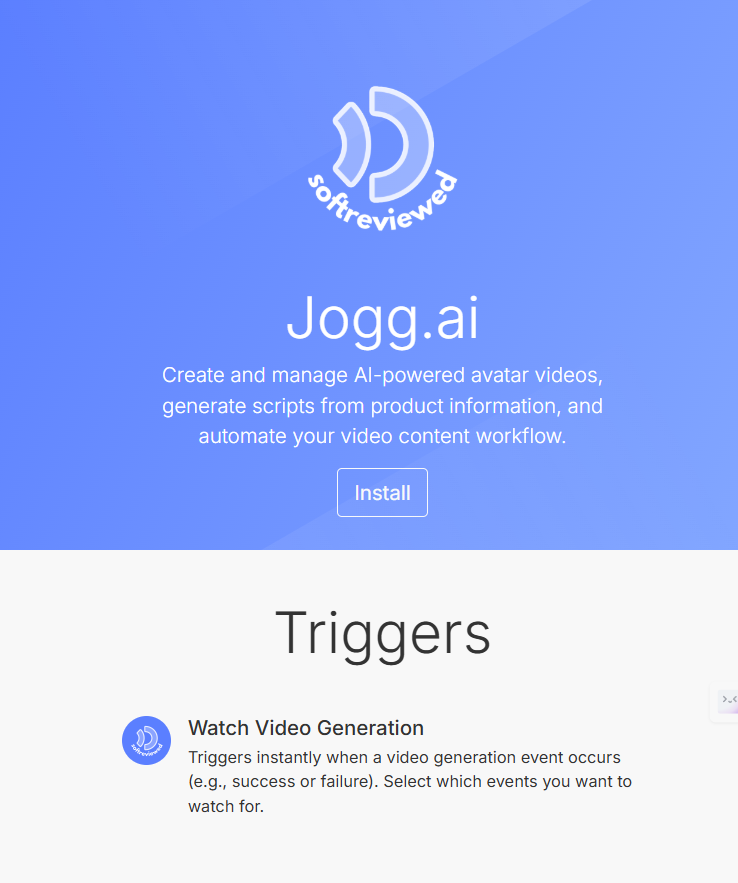 Jogg API Connector automating video workflow with instant triggers and secure upload