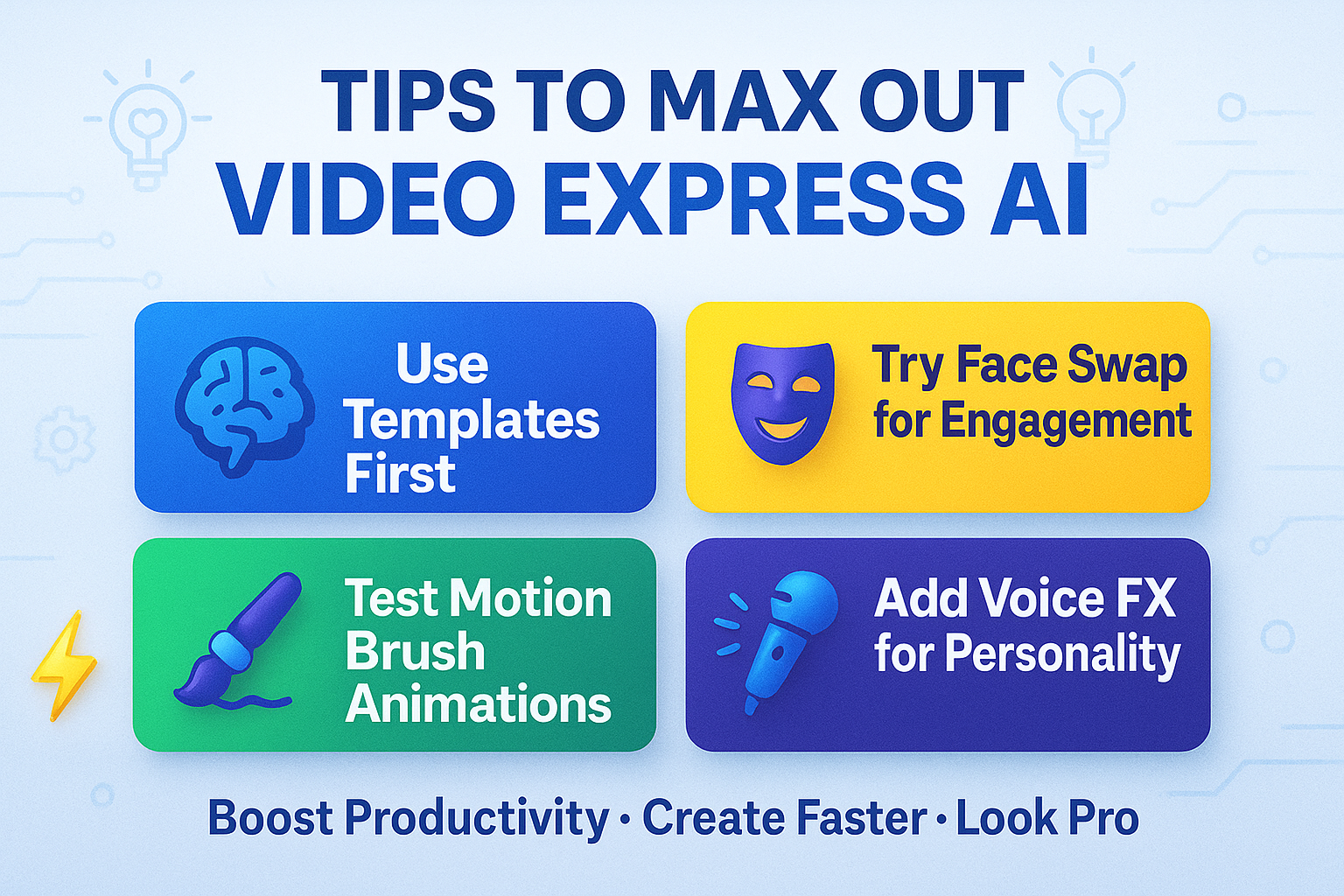 Video Express AI Four Feature Tips: Templates, Face Swap, Motion Brush, Voice FX