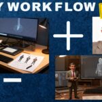 A woman designs a 3D character at her desk using AI images, a photo of Mr. Bean, and a final 3D-printed Mr. Bean figure; labeled "Easy Workflow" and "No Prompting.
