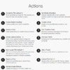A list of social media platform actions, each with a brief description and an icon, including uploads, reposts, likes, deletions, timeline checks, and Twitter auto-post via X API integration. A list of social media platform actions, each with a brief description and an icon, including uploads, reposts, likes, deletions, timeline checks, and Twitter auto-post via X API integration.