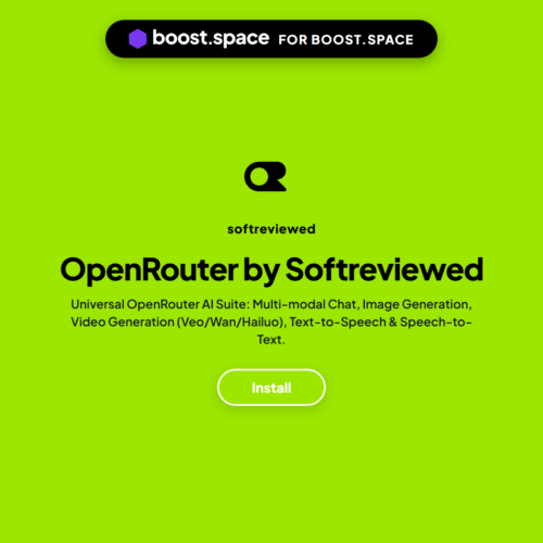 OpenRouter Custom App for Boost.space - Featured Cover Official OpenRouter Custom App for Boost.space by Softreviewed with 7-in-1 multi-modal modules