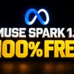 Muse Spark 1.3 logo and the words “100% FREE” in bold white and yellow text, with a blue infinity symbol above.