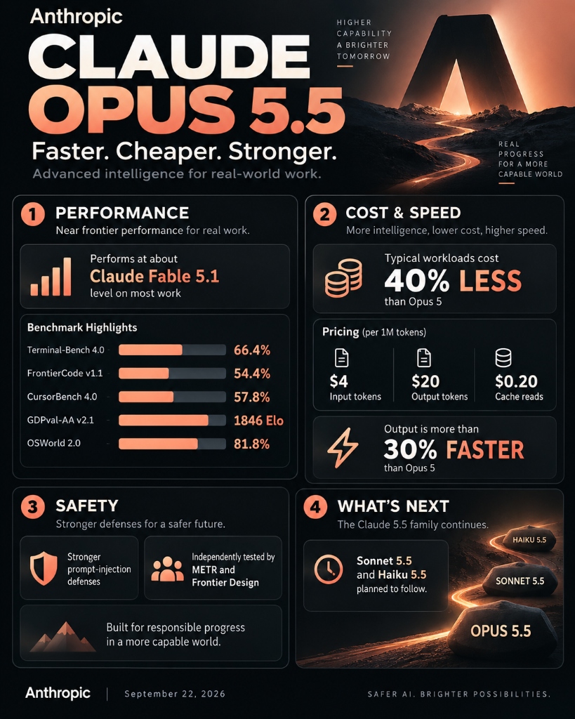 Claude Opus 5.5 Architecture and Capabilities Infographic