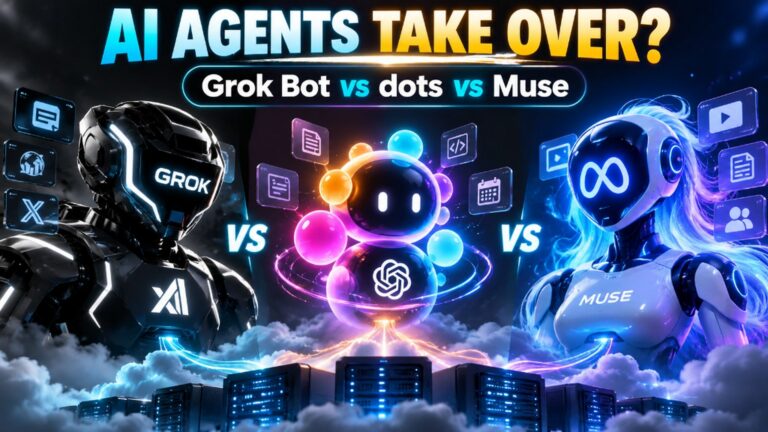 Grok Bot vs OpenAI Dots vs Meta Muse autonomous AI agent comparison featured banner