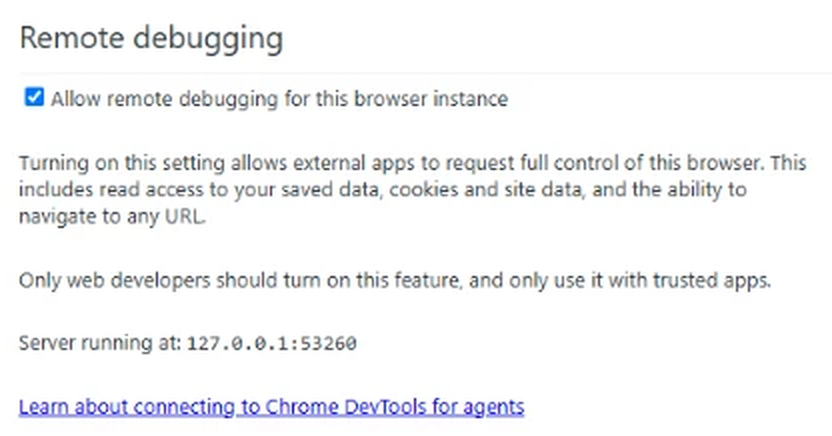 How to give Antigravity browser access: Allow remote debugging in chrome://inspect