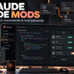 Claude Code Mods header artwork showing terminal UI and tool behavior customization