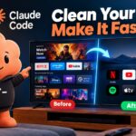 How to use Claude Code to remove bloatware from Android TV: before and after home screen