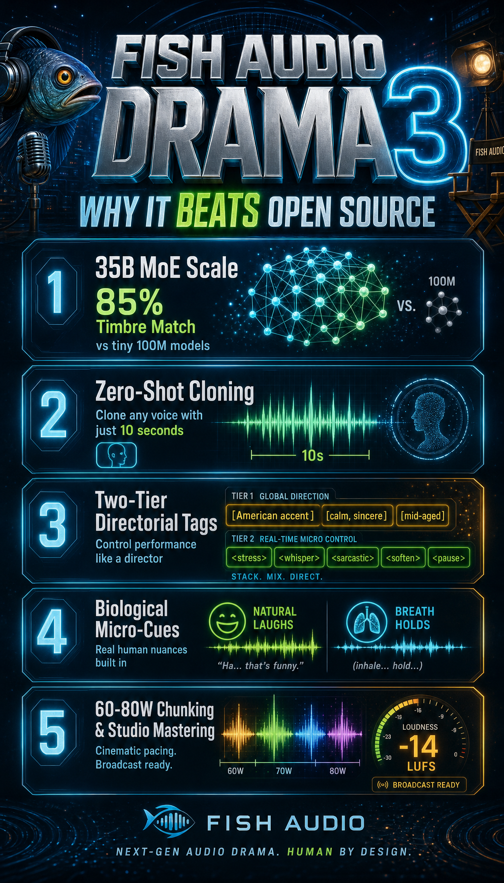 Why Fish Audio Drama 3 Leads Open-Source Voice AI Feature Teardown