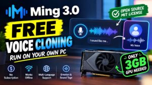Ming 3.0 free open source voice cloning cover with a graphics card