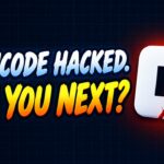 OpenCode hacked headline with a cracked OpenCode logo and a key slipping out