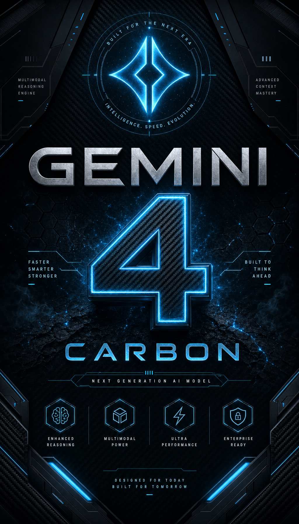 Gemini 4 Carbon Vertical Infographic